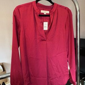 LOFT Women's Pink Blouse